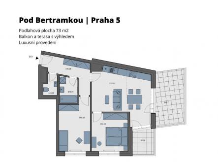 Prodej bytu, 3+kk, 73 m²