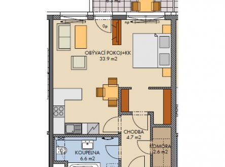 Pronájem bytu, 2+kk, 50 m²
