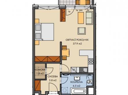 Pronájem bytu, 2+kk, 54 m²