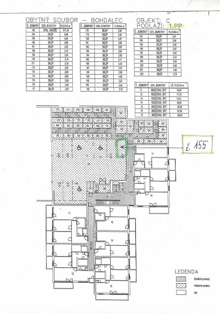 Garážové stání pro motocykly V Dolině, Praha 10 Michle