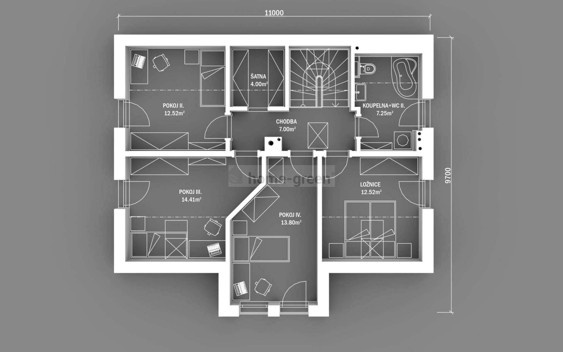 RD na klíč 6+1-150 m² na poz. 800 m²,Veverské Knínice, Brno - venkov