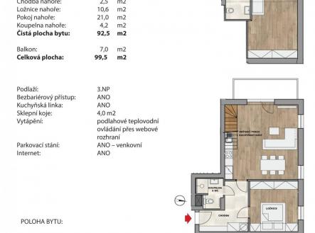 Prodej bytu, 4+kk, 92 m²