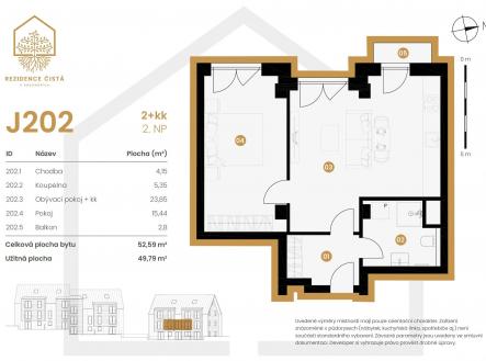 Prodej bytu, 2+kk, 52 m²