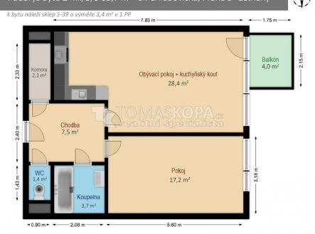 pudorys.jpg | Prodej bytu, 2+kk, 64 m²
