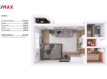 Prodej bytu, garsoniéra, 26 m²