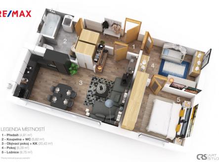 3d-layout.jpg | Prodej bytu, 2+1, 53 m²
