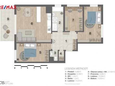 2d-layout-graficky.jpg | Prodej bytu, 4+kk, 92 m²