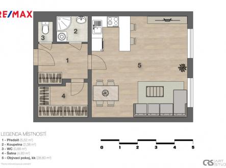 Pronájem bytu, 1+kk, 43 m²