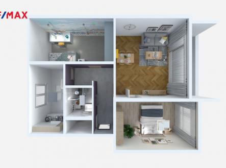 240624-byt-semily-planek-3d.jpg | Prodej bytu, 3+1, 71 m²