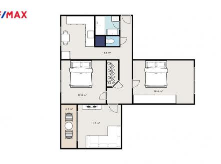 pudorys-chomutov-byt2.jpg | Prodej bytu, 3+1, 70 m²