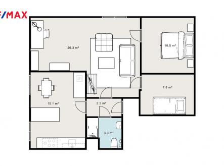 240909-byt-zlicin-planek.jpg | Prodej bytu, 3+1, 70 m²