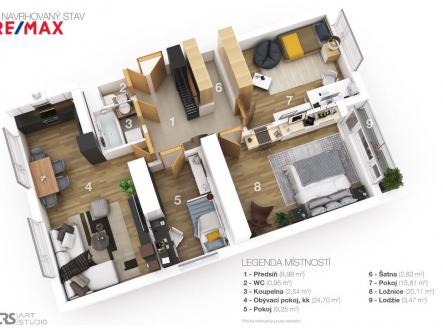 3d-layout-1.jpg | Prodej bytu, 3+1, 83 m²