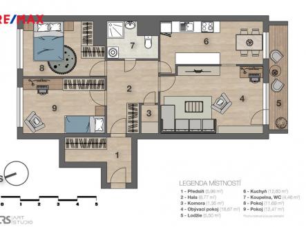 2d-layout-graficky.jpg | Prodej bytu, 3+1, 89 m²