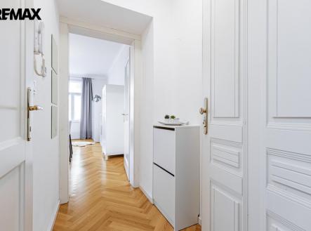 Vstupní předsíň s pohledem do obývacího pokoje | Prodej bytu, 1+kk, 30 m²