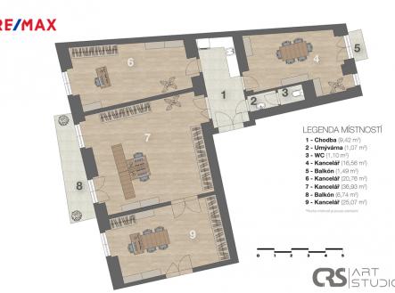 2d-layout-vybavene.jpg | Pronájem - kanceláře, 120 m²