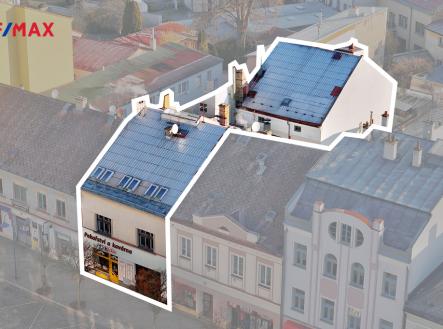 Vykreslení celé nemovitosti v řadové zástavbě | Prodej - nájemní dům, 1 020 m²