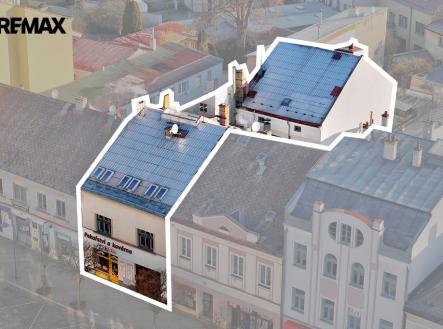 Vykreslení celé nemovitosti v řadové zástavbě | Prodej - nájemní dům, 1 020 m²