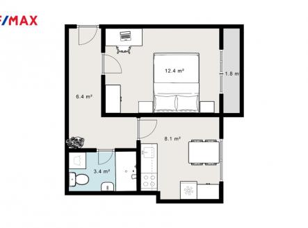 250515-byt-kurivody-pudorys.jpg | Prodej bytu, 2+kk, 34 m²