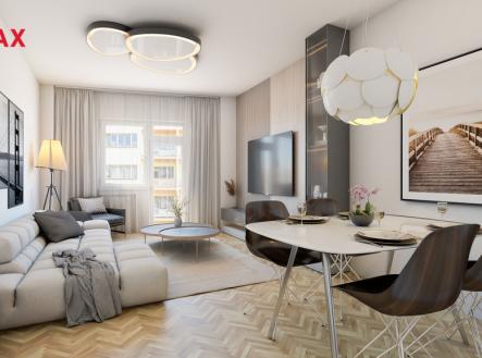 vizualizace obývacího pokoje | Prodej bytu, 2+1, 67 m²