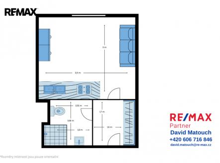 prosek-pudorys.png | Prodej bytu, 1+kk, 17 m²