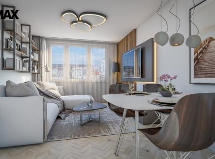 obyvak-s-jidelnou-vizualizace.jpg | Prodej bytu, 3+1, 66 m²