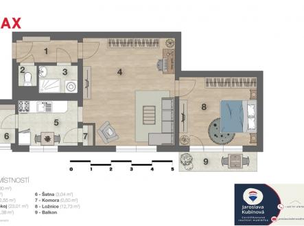 2d-layout-graficky1.jpg | Pronájem bytu, 2+1, 52 m²