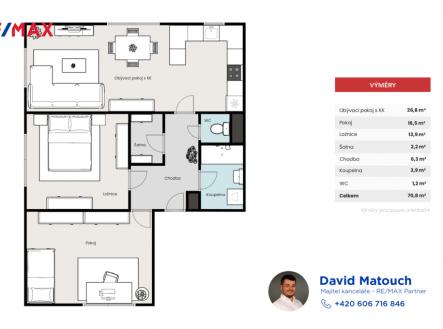 260223-byt-cesky-brod-pudorys.png | Prodej bytu, 3+kk, 71 m²