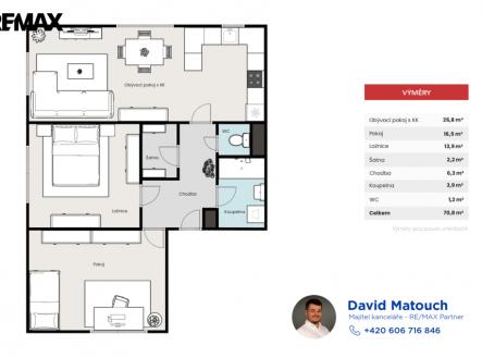 260223-byt-cesky-brod-pudorys.png | Prodej bytu, 3+kk, 71 m²