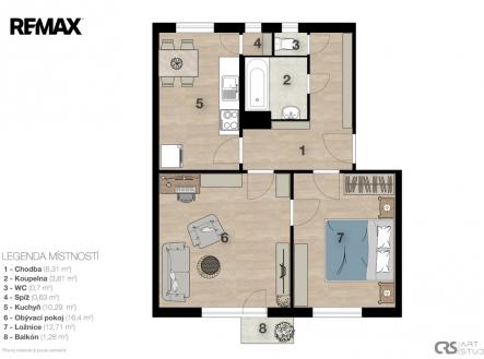 2d-layout-graficky.jpg | Prodej bytu, 2+1, 55 m²