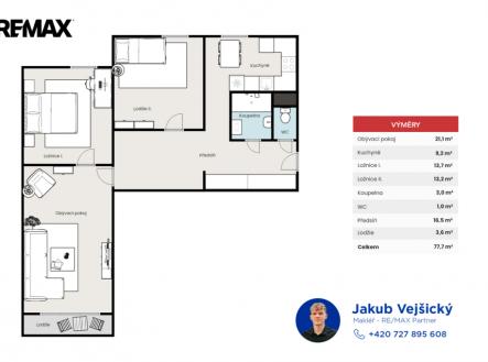 pudorys.png | Prodej bytu, 3+1, 78 m²