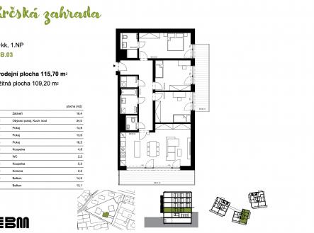 Prodej bytu, 4+kk, 116 m²