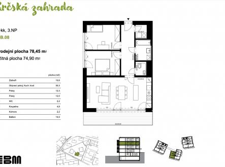 4 | Prodej bytu, 3+kk, 78 m²