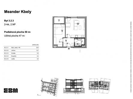EBM-meander-kbely-3-2-3 | Prodej bytu, 2+kk, 50 m²