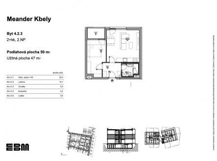 EBM-meander-kbely-4-2-3 | Prodej bytu, 2+kk, 50 m²