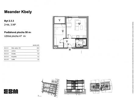 EBM-meander-kbely-2-3-3 | Prodej bytu, 2+kk, 47 m²