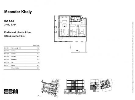 EBM-meander-kbely-4-1-2 | Prodej bytu, 3+kk, 81 m²