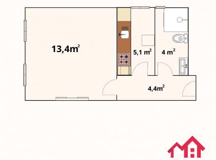 Pronájem bytu, 1+1, 27 m²
