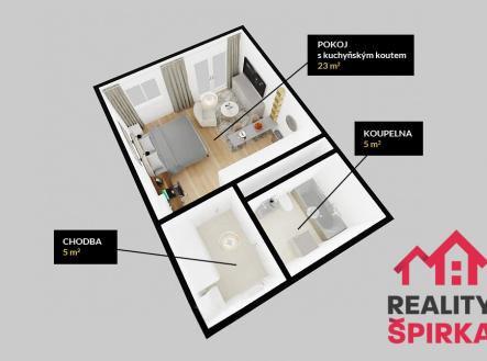 Pronájem bytu, 1+kk, 34 m²