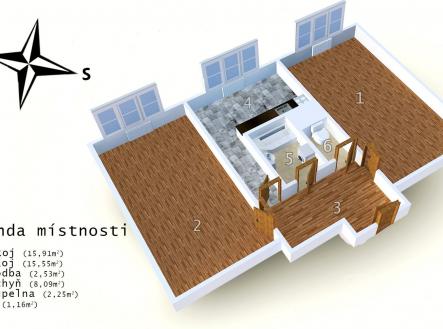 . | Prodej bytu, 2+1, 50 m²
