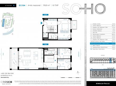 Prodej bytu, 4+kk, 113 m²
