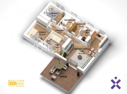 3D pud_RD 4+kk Ujezd_bez zah | Prodej - dům/vila, 95 m²