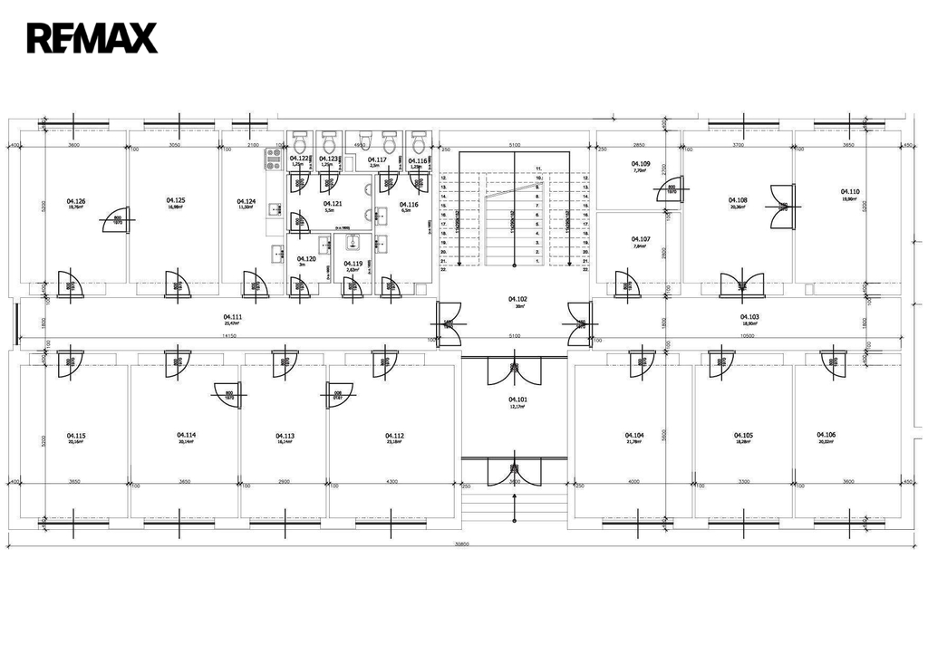 rozvržení jednoho z podlaží ...