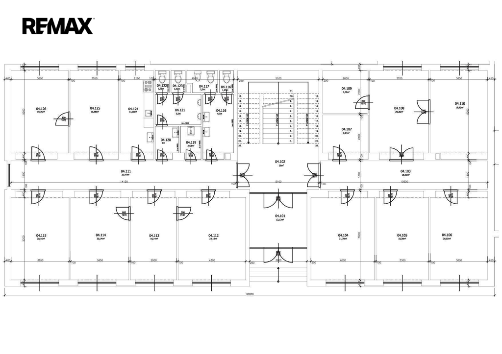 rozvržení jednoho z podlaží ...
