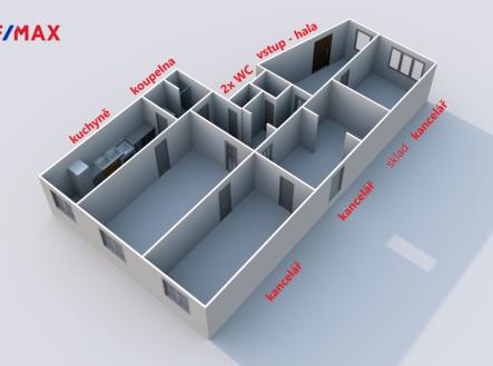rozložení prostor ... | Pronájem - kanceláře, 150 m²