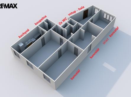 rozložení prostor ... | Pronájem - kanceláře, 150 m²