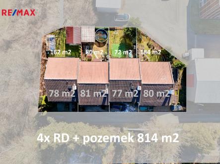 výměry ploch jednotlivých domů ... | Prodej - dům/vila, 750 m²