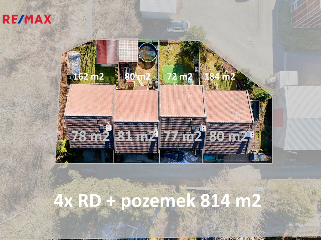 výměry ploch jednotlivých domů ...