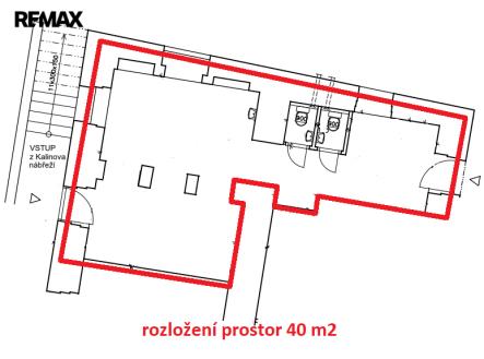 rozložení prostor ... | Pronájem - obchodní prostor, 40 m²