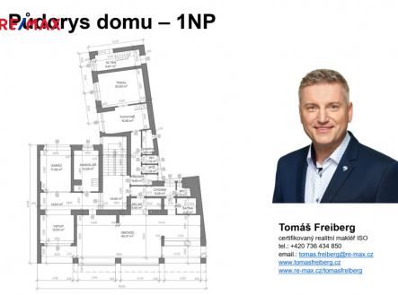 Půdorys 1NP | Prodej - nájemní dům, 985 m²