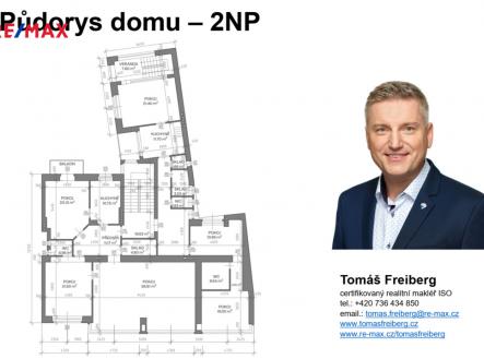 Půdorys 2NP | Prodej - nájemní dům, 985 m²